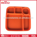 Canteen use food grade melamine compartment plate